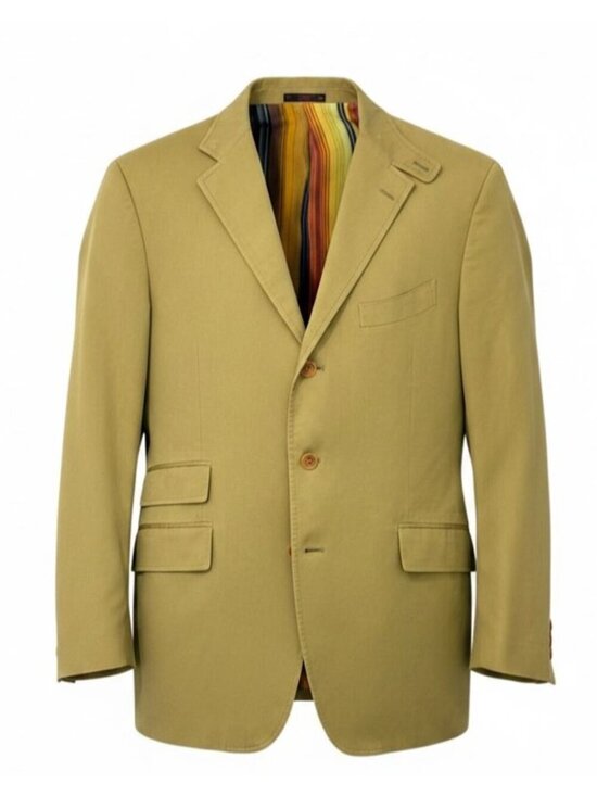 Etro Milano Other - Etro Men's 100% Cotton Blazer Sport Coat Tan 3-Button Upscale Casual IT 54/US 44